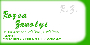 rozsa zamolyi business card